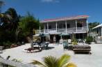 Nosso hotel em Caye Caulker, na grande barreira de corais de Belize